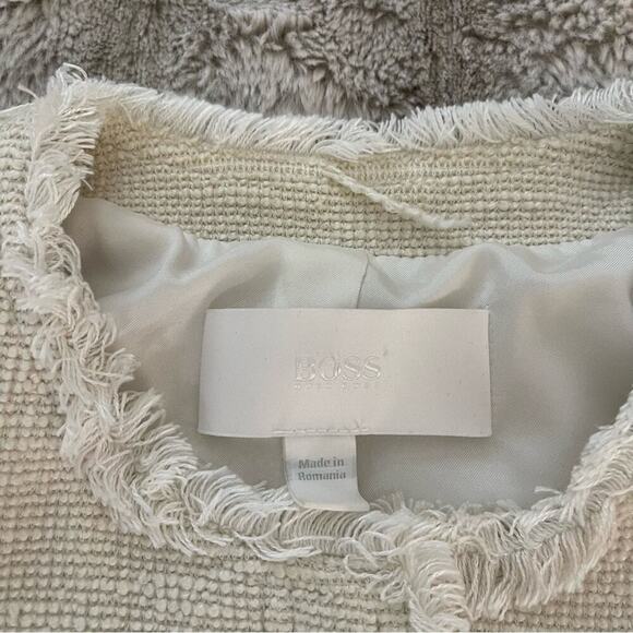 Hugo‎ Boss Ivory Tweed Classic Zip Up Coat - Picture 4 of 7